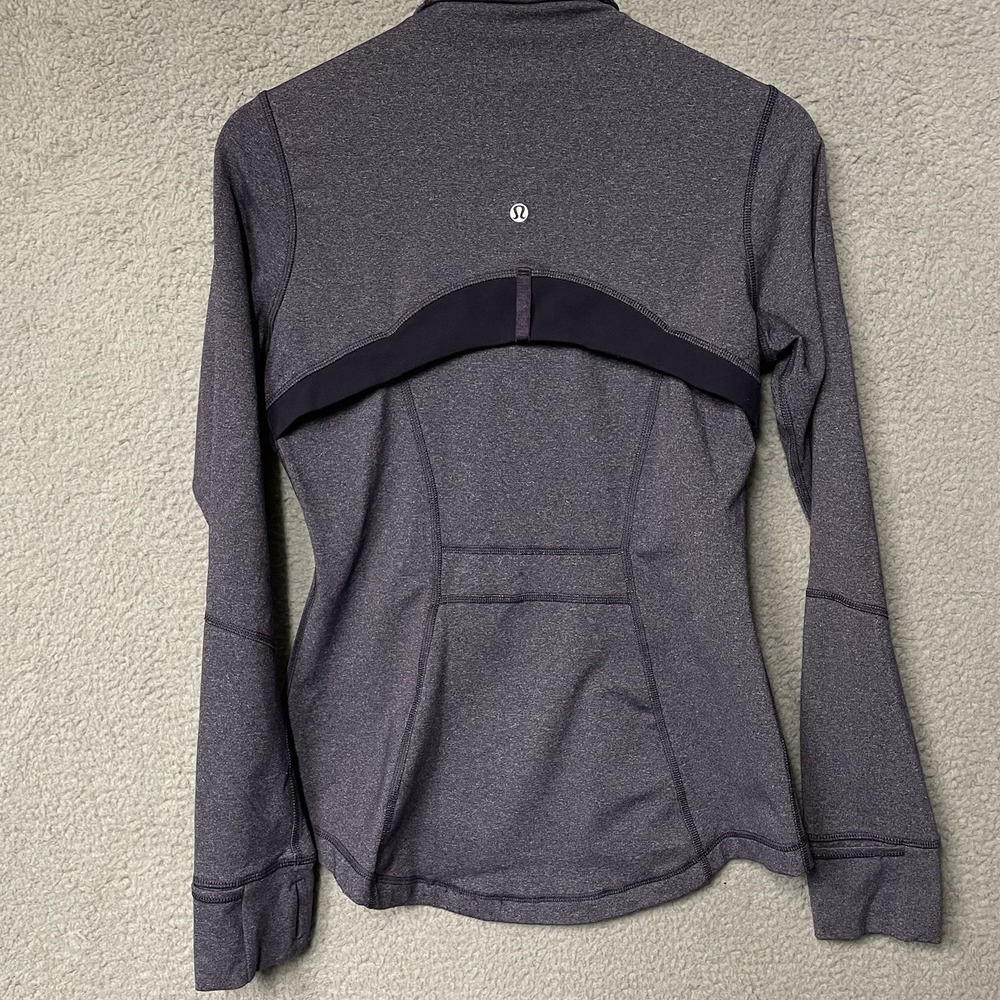 Lululemon Define Zip Up Jacket Heathered Black Swan Purple Size 8 - Picture 6 of 8